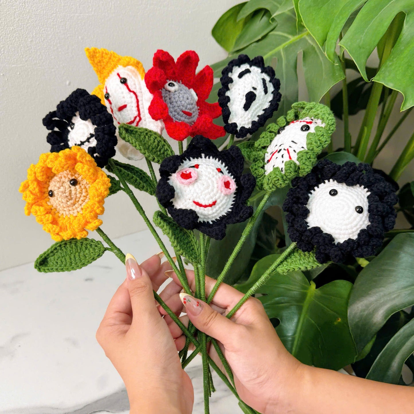 Halloween Crochet Flower Bouquet β Cute & Spooky Handmade Gift